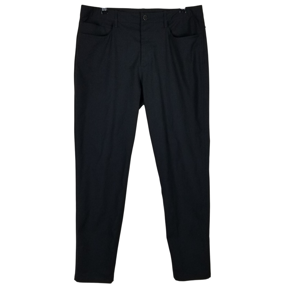 Lululemon Commission Slim-Fit Pant Men 34 Black Warpstreme Performance Trousers